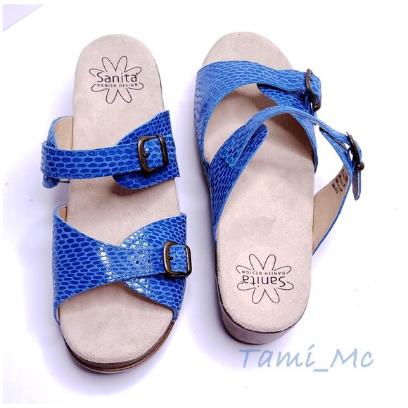 NEW Sanita 40 Blue Daisy Sandals Size 10 - Picture 14 of 16